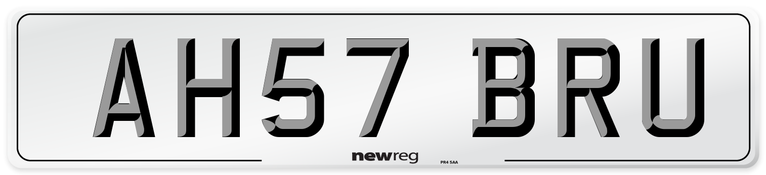 AH57 BRU Number Plate from New Reg